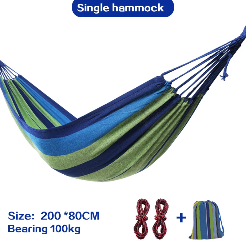Rainbow Outdoor Hammock Leisure Double 2 Person canvas Hammocks Ultralight Camping Hammock with backpack