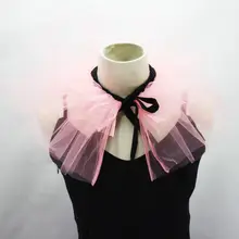 Женское многослойное пушистое Сетчатое ожерелье с искусственным воротником и регулируемым ремешком,, новинка