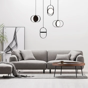 

Modern Classic LED Black Hanging Lamp Bedroom Bedside Living Dining Room Up Down Magic Eye Glod Indoor Metal Pendant Light
