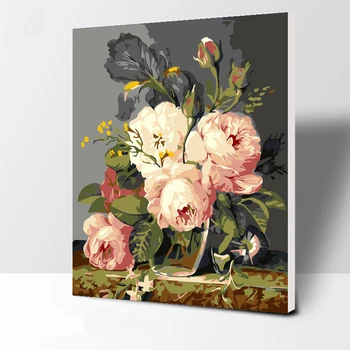 

Subshrubby peony flower Painting By Numbers Modern Wall Art Handpainted Digital Oil Painting on Canvas for Home Decoration