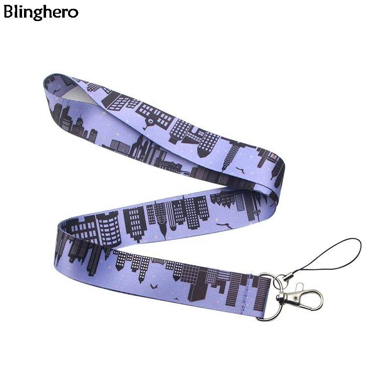 Blinghero городской пейзаж Lanyards ночное небо шнурок для ключей классные ключи