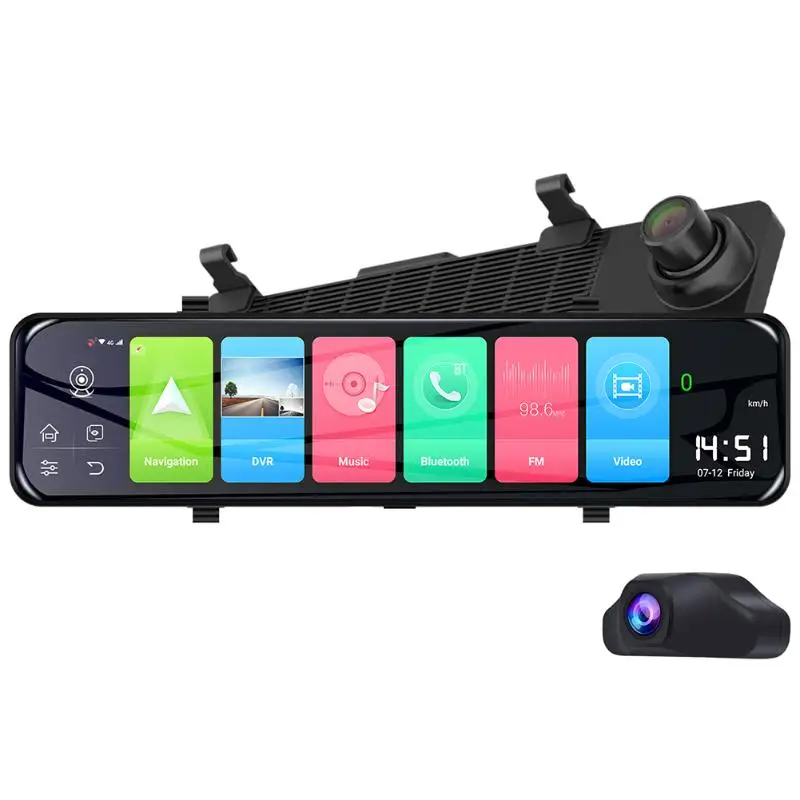 11.66'' Android 8.1 2+32G Car DVR Rearview Mirror Dash Cam Recorder Camera Kit 