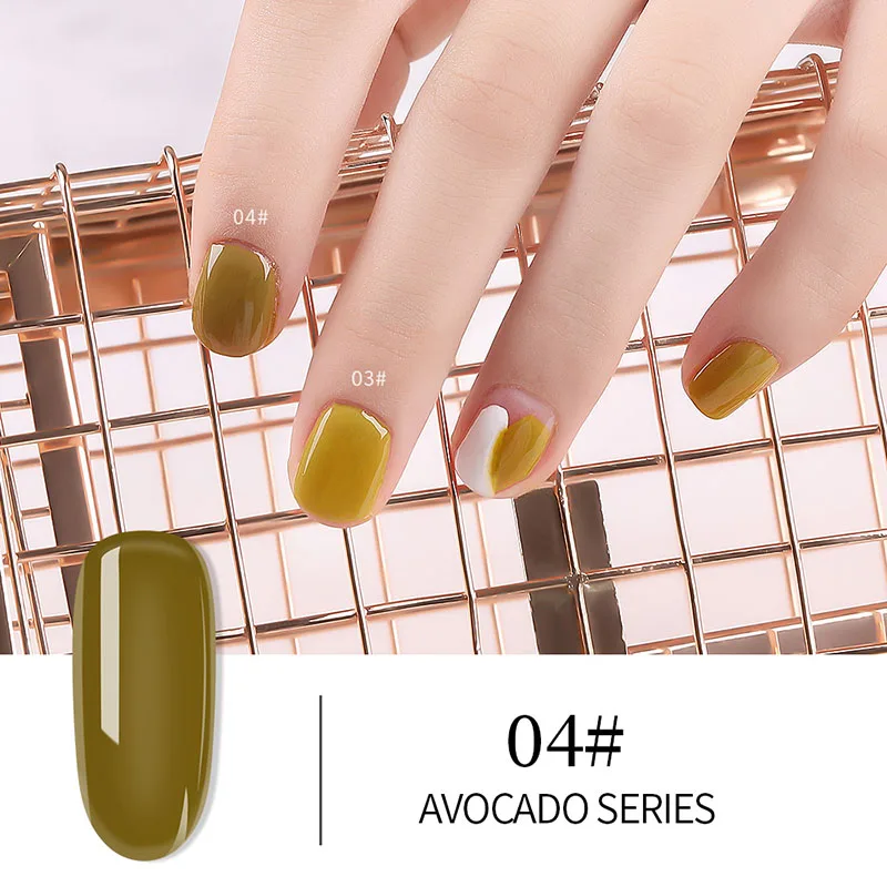 Avocado Green 04 21 цвет 7,5 мл Гель-лак для ногтей красный зеленый цвет авокадо Полупостоянный замачиваемый Светодиодный УФ-Гель-лак для маникюра Гель-лак для ногтей - Цвет: Avocado Green 04