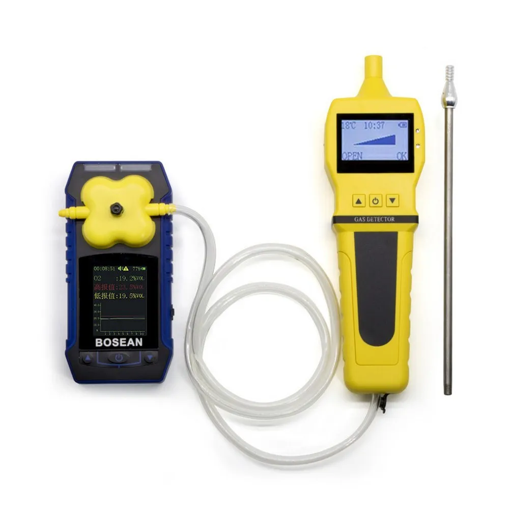 

CO2/CO Gas Air Detector Tester Portable Digital Charging External Pump Sampler Device Gas Sampling Tester Pump US/EU Plug