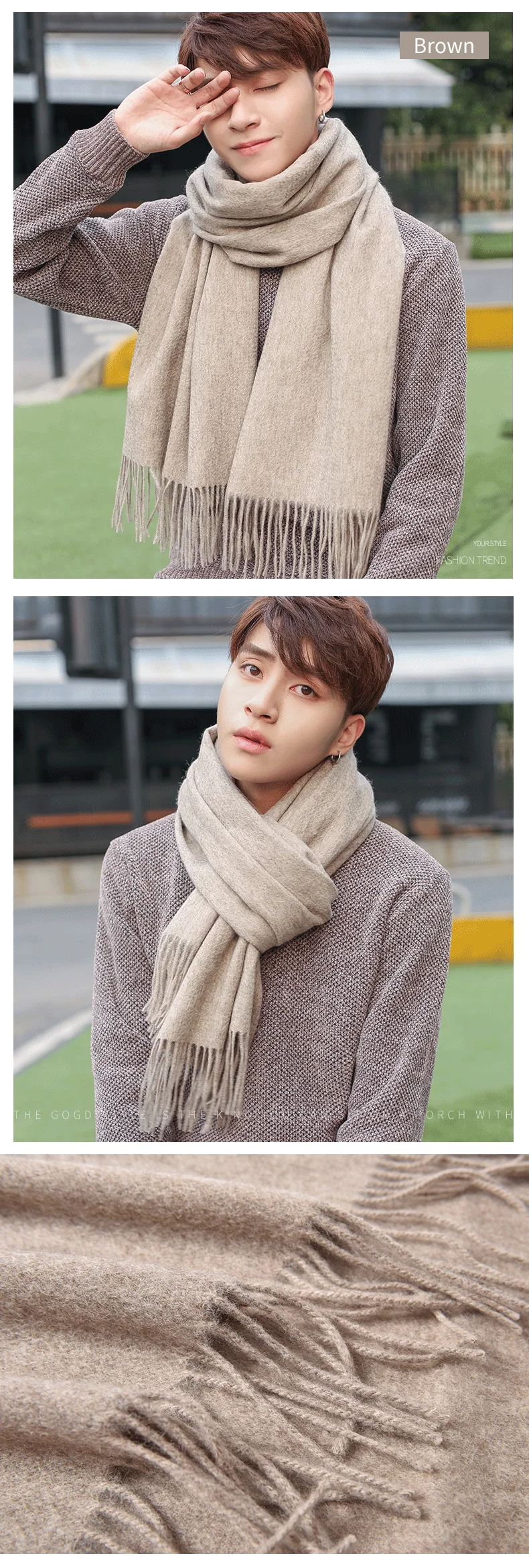 100% Wool Scarf Men Fashion Purple Echarpe Luxury Brand Bufanda Hombre  Winter Cashmere Scarf Male Warm Solid Pashmina Shawls - AliExpress