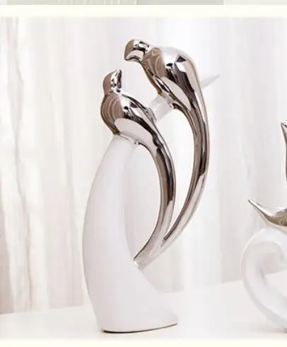 

European Modern ceramic Lover birds miniature Figurine craft miniatures fashion feng shui home decoration accessories