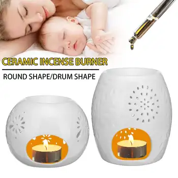 

NEW Ceramic Crafts Aroma Burner Handmade Hollow Flower Pattern Essential Oil Burner Candle Lamp Many Style Home Decor
