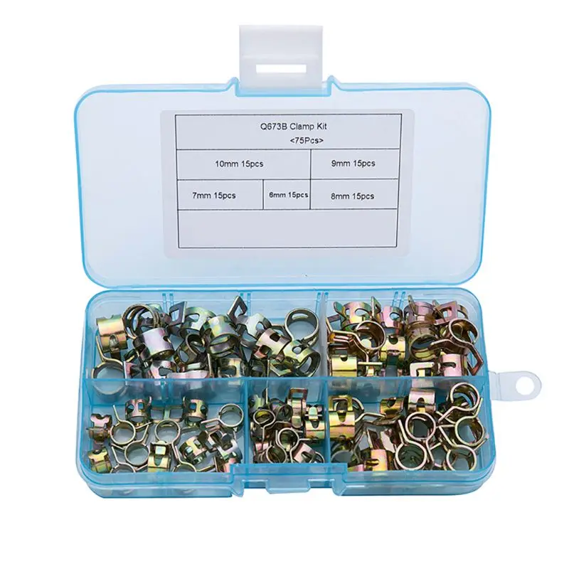 

Spring Clips Silicone Vacuum Fuel Hose Line Water Pipe Air Tube Clamps Fastener 94PC