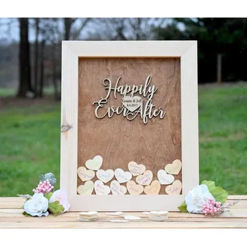 

Personalize Modern Wedding Guest Book Shadow Box Alternative, birthday Baptism Guest Book Frame Drop Box, Wedding Wish Box