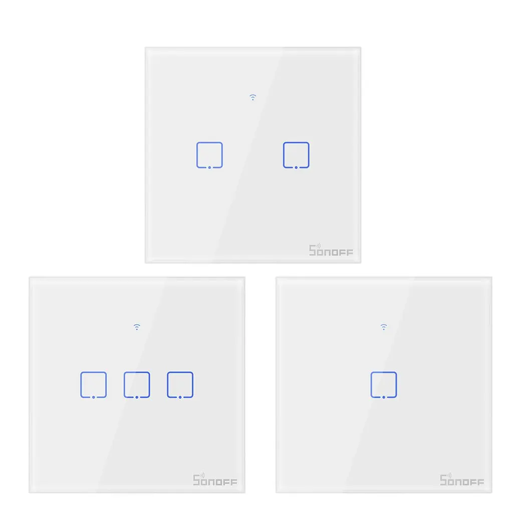 SONOFF T0/T1/T2/T3 EU PLUG TX Wifi Touch Wall Light Wireless Switch Smart Home 1/2/3 Gang Voice/APP Control With Alexa Google SONOFF T0/T1/T2/T3 EU PLUG TX Wifi Touch Wall Light Wireless Switch Smart Home 1/2/3 Gang Voice/APP Control With Alexa Google