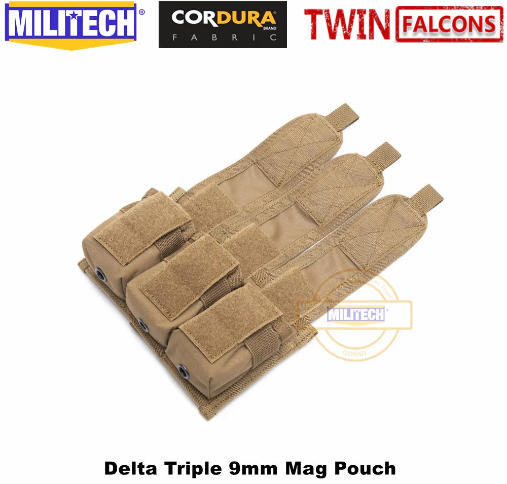 MILITECH TWINFALCONS TW 500D Delustered Cordura Molle Crye CP Delta тройной 9 мм Mag Molle Pouch Magazine Glock Pouch для полиции