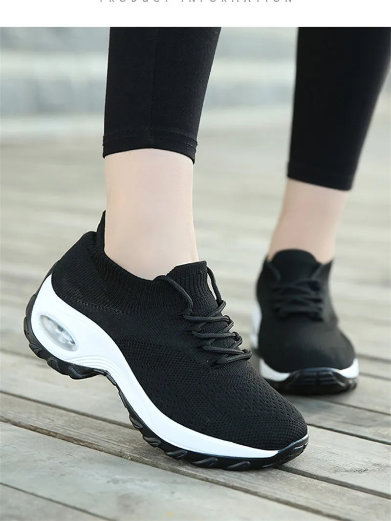 Shoes Woman Sneakers Increase Platform Trainers Women Shoes Casual Lace-Up Feminino Mesh Shoes Womens Sneakers Plus Size VT624 (4)