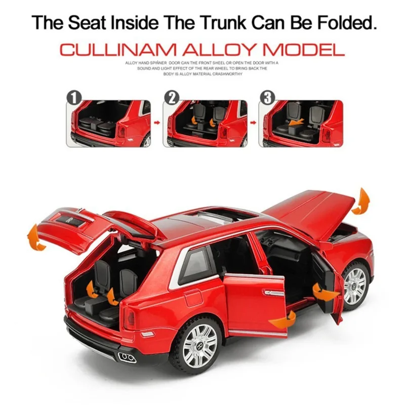 1/32 Rolls Royce Cullinan Diecasts модели игрушечных автомобилей со звуком и светом 6 дверей