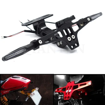 

Universal motorcycle license plate frame bracket with LED signal bracket for Honda VFR750/S VFR800/F VTR1000/F CBF1000 VF750/S