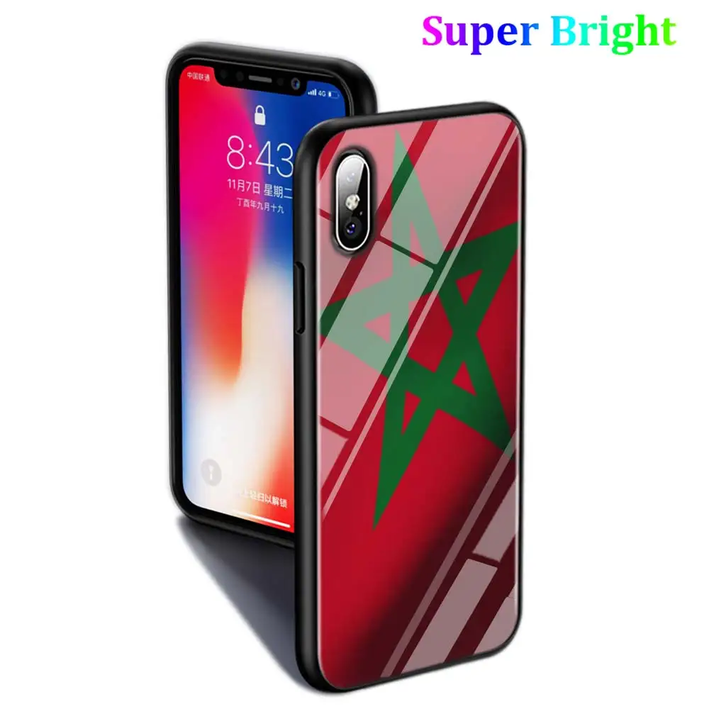 Черный чехол MA Maroc с флагом Марокко для iPhone 11 11Pro X XR XS Max для iPhone 8 7 6 6S Plus 5S 5 SE глянцевый чехол для телефона