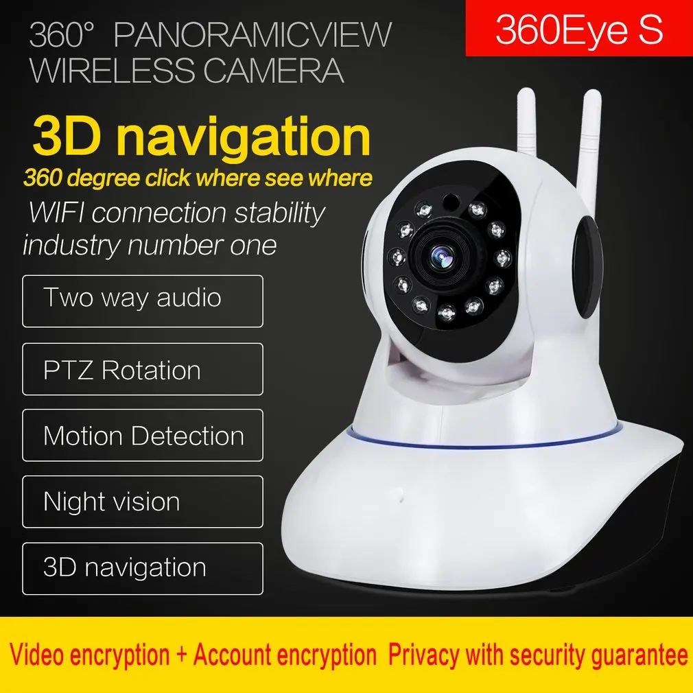 

Wireless WiFi IP Camera Home Security Systems 1080P HD Baby Night Vision Two Way Audio Motion Detection Recorder