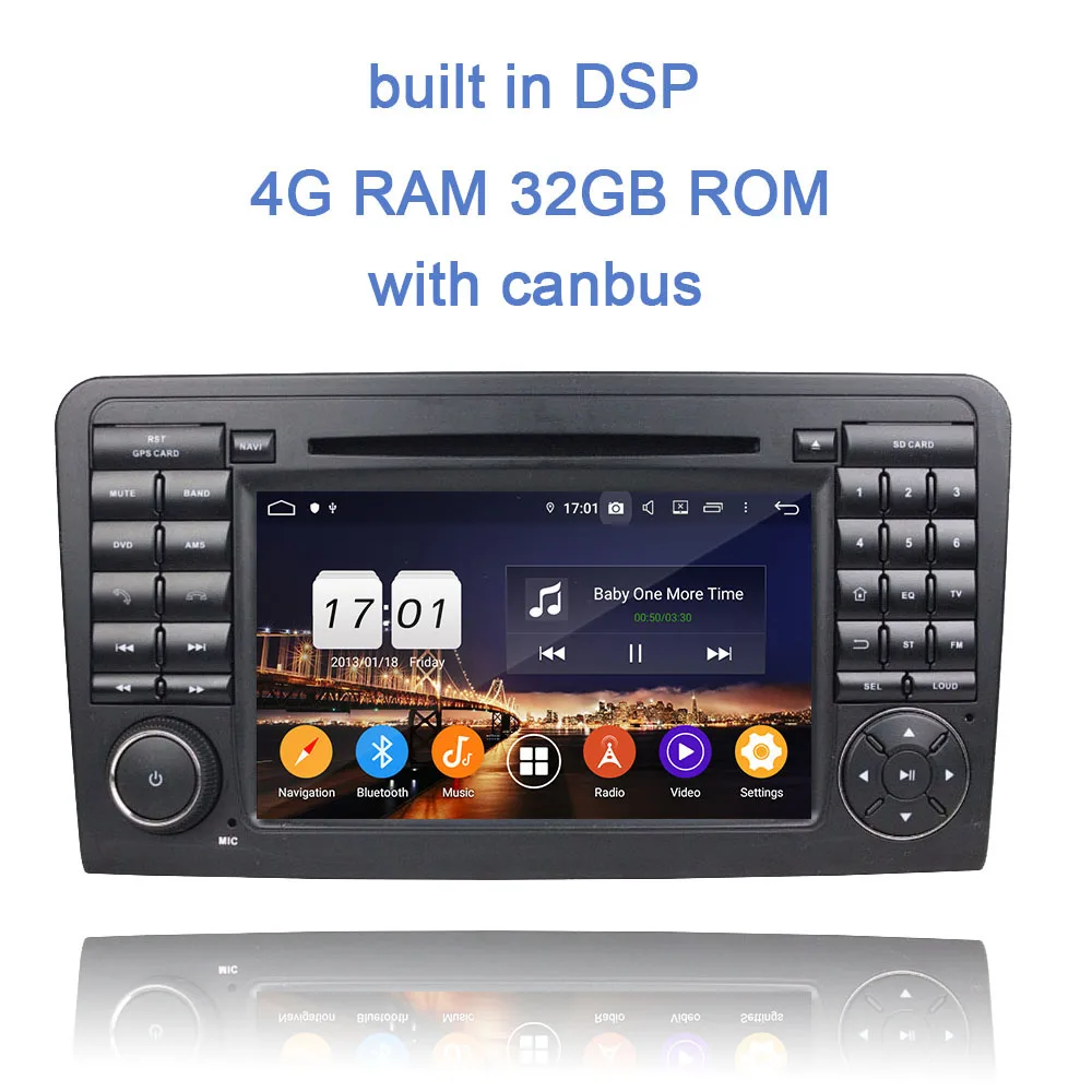4GB 32GB with canbus PX6, Android 9,0, Bluetooth 4,2, 4 Гб ОЗУ, 64 Гб ПЗУ, 8 ядер, автомобильный dvd-плеер для Benz W164, ML300, ML350, ML450, ML500, 2005-2012, радио, gps - Цвет: 4GB 32GB with canbus
