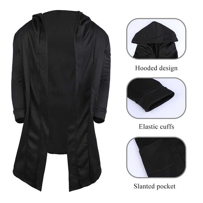 JODIMITTY 2021 Men Hooded Sweatshirts Black Hip Hop Mantle Hoodies Fashion Jacket long Sleeves Cloak Coats Outwear Hot Sale