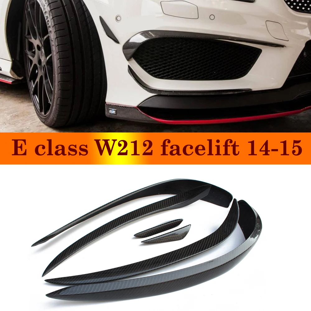 

Carbon Splitters For Mercedes E class W212 e200 e250 e400 e350 e500 e550 Facelift Sport Model Front Bumper Canards 6PCS/Set