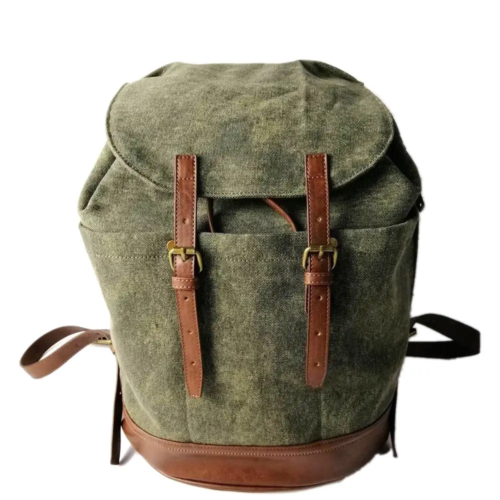 

HORIZONPLUS The new men's canvas DRAWSTRING backpack Hiking backpack Mountaineering bag