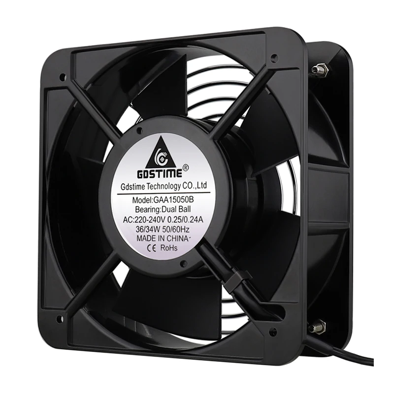 Gdstime ac 220v 240v Fan 150 Milímetros 150x150x50 mm Bola Industrial Gabinete Cooler Fan 15 Centímetros Grande Armazém de Volume de ar do Ventilador do Radiador Pcs Ventiladores e resfriadores - Imagem 4