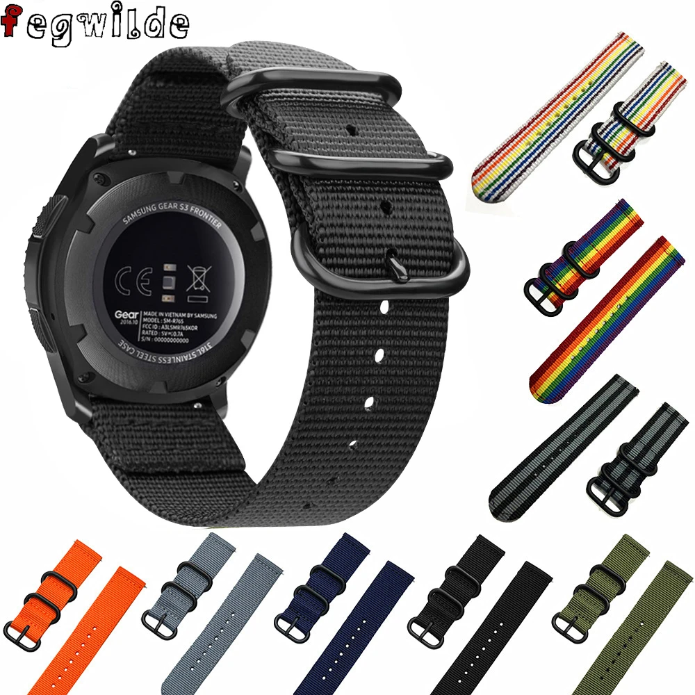 22 мм ремешок Nato для Samsung Galaxy watch 46 Gear S3 Frontier active 2 наручный браслет часов huawei Gt