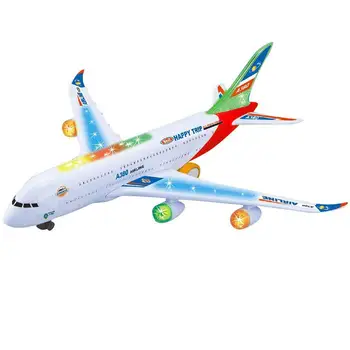 

Kuulee Kids Electric Airplane Toy Simulation Aircraft Jet Toy with Flashing Lights & Realistic Engine Sounds A380 Plane