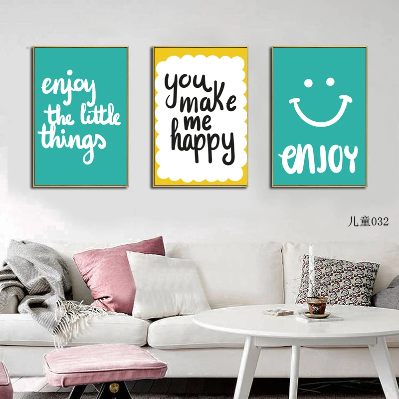 

Text Stars Love Decorative Living Room Painting Walls Art Posters Happy Cartoon Modern Children Gift Printing