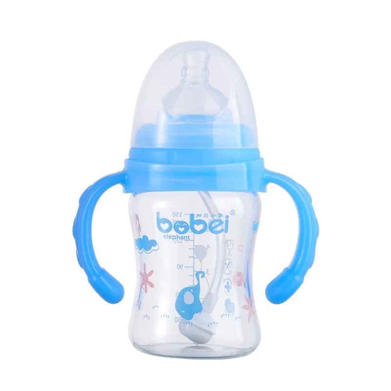 

BABY'S Feeding Bottle Wide Mouth Baby Children CHILDREN'S Multi-color Glass Feeding Bottles 150ml against Flatulence a Generatio