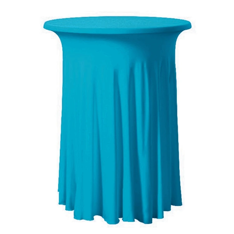 Спандекс стрейч гофрированные скатерти юбка из лайкры Коктейльные скатерти эластичные барные скатерти вечерние банкетные Свадебные украшения - Цвет: Sea Blue