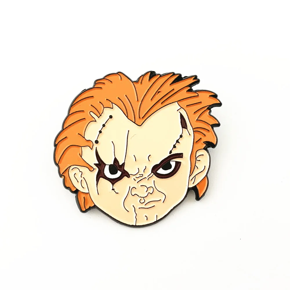 Chucky Face Hellraiser Annabelle Captain spaulding Sam кукла трюк или лечение ужасов кожаное лицо булавка DSIJIDA01