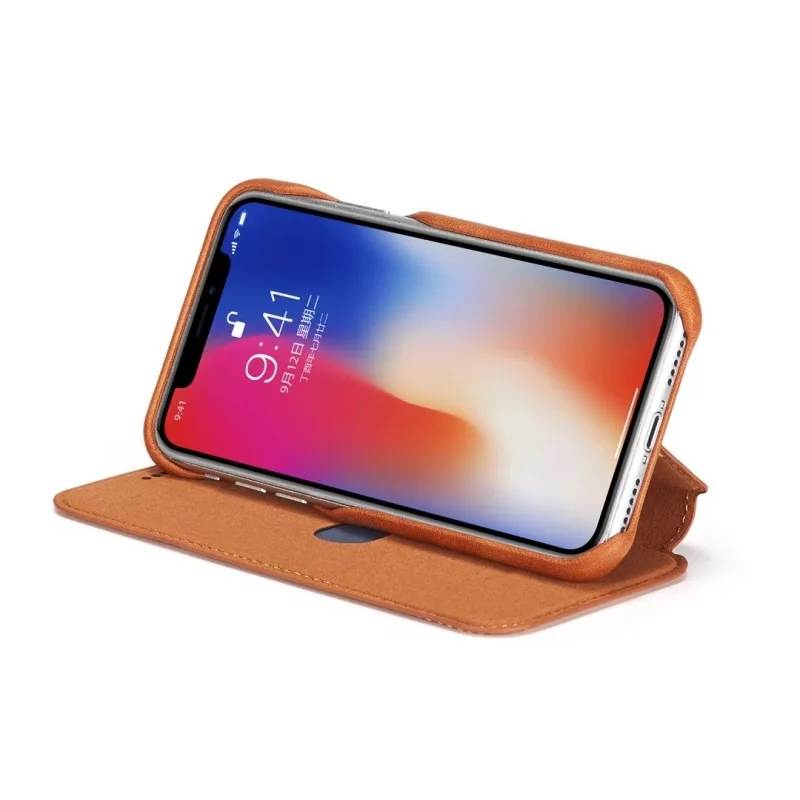 Винтажный кожаный бумажник телефон-раскладушка чехол для iPhone 6 6s 7 8 Plus X XR XS Max бизнес с держателем для карт дизайн книги задняя крышка