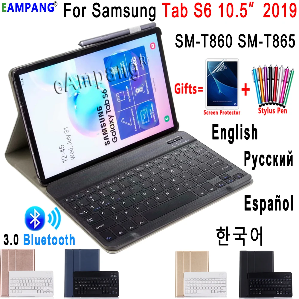 Чехол для Samsung Galaxy Tab S6 10 5 чехол с клавиатурой T860 T865 на русском испанском