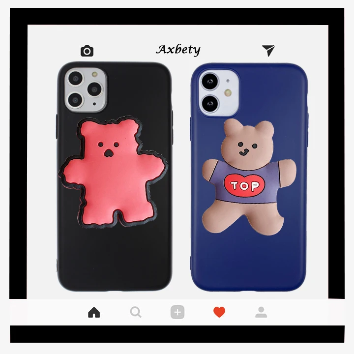 For Samsung A50 A30 A40 A60 A70 A80 Cute Cartoon Bear Corgi Ass Holder Case A70E A20E A10S A20S M40 Soft TPU Cover |