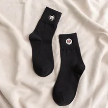 Осенние и зимние новые хлопковые корейские женские носки, японские милые Дышащие носки с вышивкой щенка для колледжа