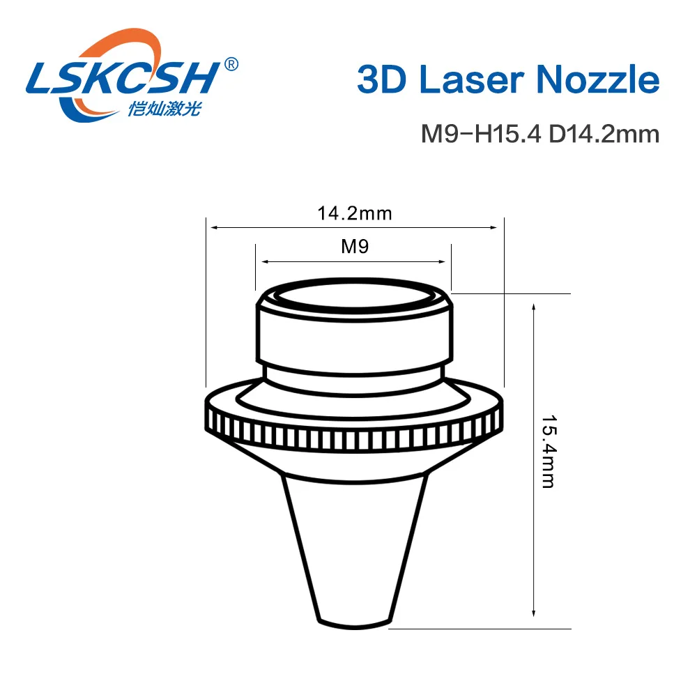 LSKCSH 20pcs/lot PRECITEC 3D Fiber Laser Nozzle 281814/149957 M9 D14.2mm H15.4mm Raytools Laser Cutting Machine Accessories