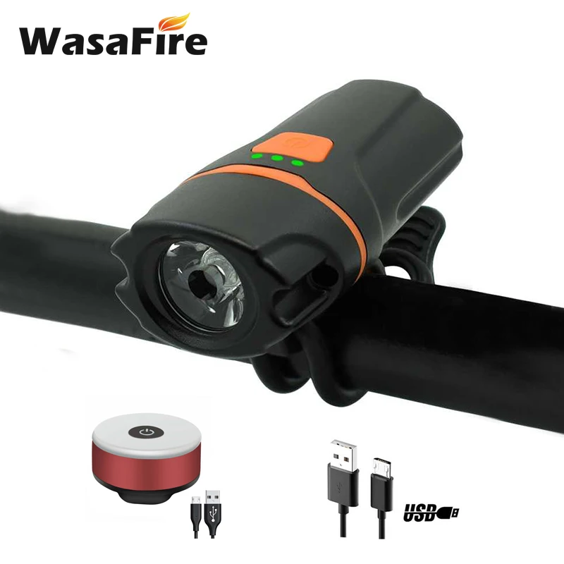 WasaFire USB LED Bicycle Front Light Lamp 1000lm Cycling Headlight Flashlight+ 16 Leds Safety Bike Rear Back Taillight - Цвет: with red taillight