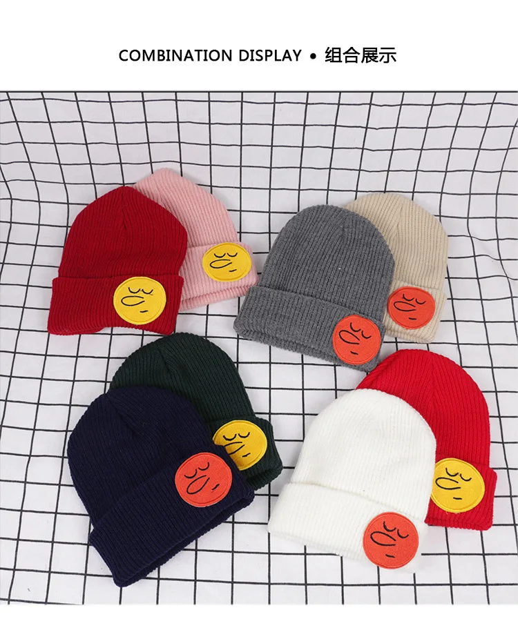 Новая шерстяная шапка женская осенняя и зимняя Корейская дикая вязаная шапка японские наклейки с милыми рисунками Студенческая шапка с наушниками Skullies& Beanies