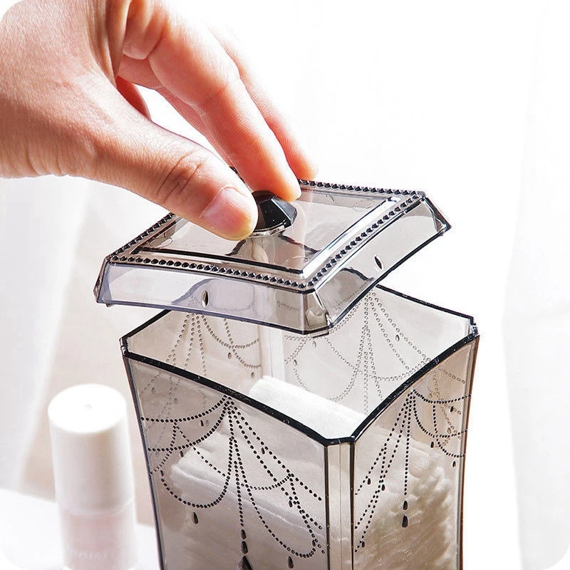 ABSS-Макияж Косметический Чехол для хранения практичный большой емкости держатель для хранения ватный тампон коробка Органайзер макияж пластиковый инструмент серый