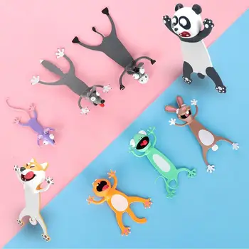 

3D Stereo Cartoon Marker Animal Bookmarks Original Cute Cat PVC Material Funny Student School Stationery Children Gift Bookmark