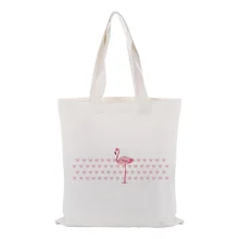 Холщовая Сумка-тоут текст DIY сумка с принтом на заказ Фламинго печать логотип повседневное использование Складная многоразовая сумка для покупок