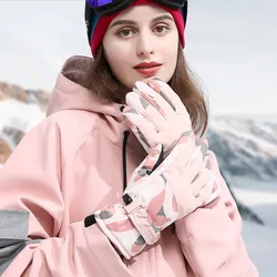 Winter Skiing Gloves Womens Windproof Waterproof Non-Slip Cold Gloves Women's Riding Sport Touch Screen Mittens Women's Winter