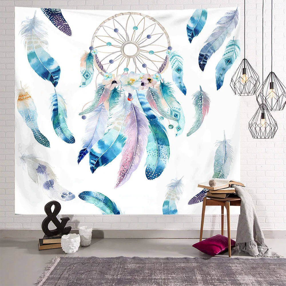 

Northern Europe Wind Bedroom Decoration Tapestry Printing Mandala Plant Sketch Tarot Hanging Cloth Psychedelic Wall Carpet