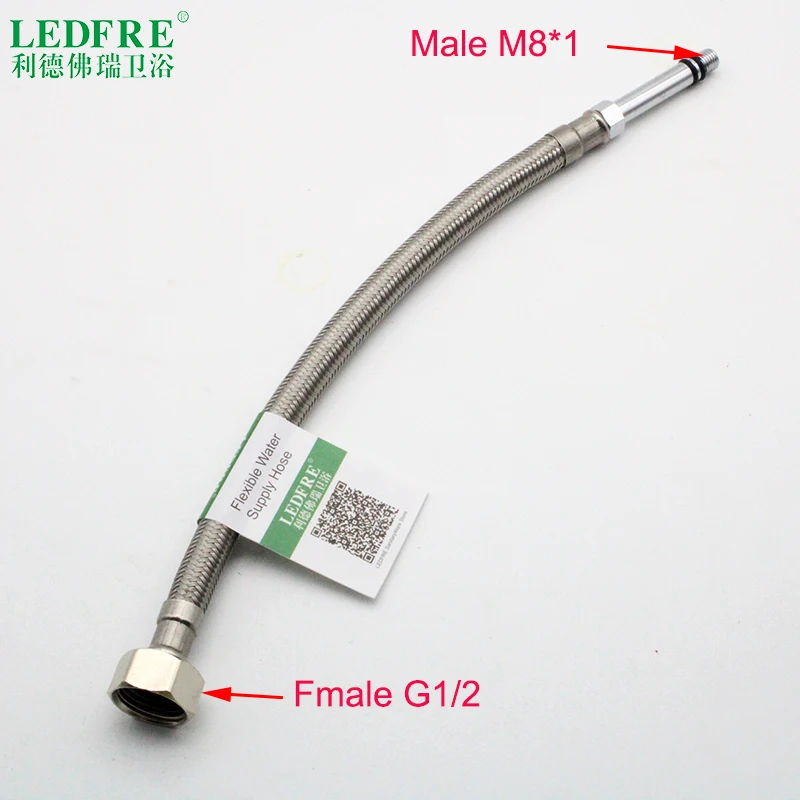 LF15318 F3/8* M8x1 кухонный кран из нержавеющей стали, плетеный гибкий водопроводный шланг, водопроводный резиновый шланг - Цвет: F1-2-M8-1