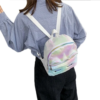 

Women Girls Mini Faux Leather Backpack Rucksack School Bag Travel Handbag Fluffy Backpack Plush School Bag Handbag 22x9x28cm