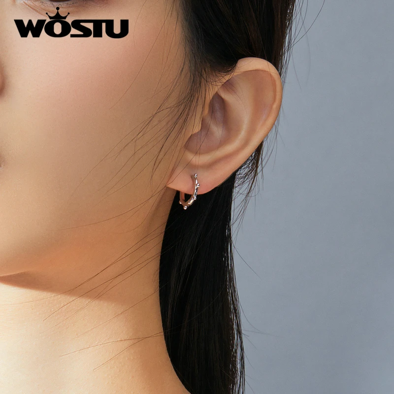 WOSTU из натуральной 925 пробы, серебряные Простые круглые серьги для женщин, серебряные и золотые серьги с помпоном, уникальные ювелирные изделия FIE804