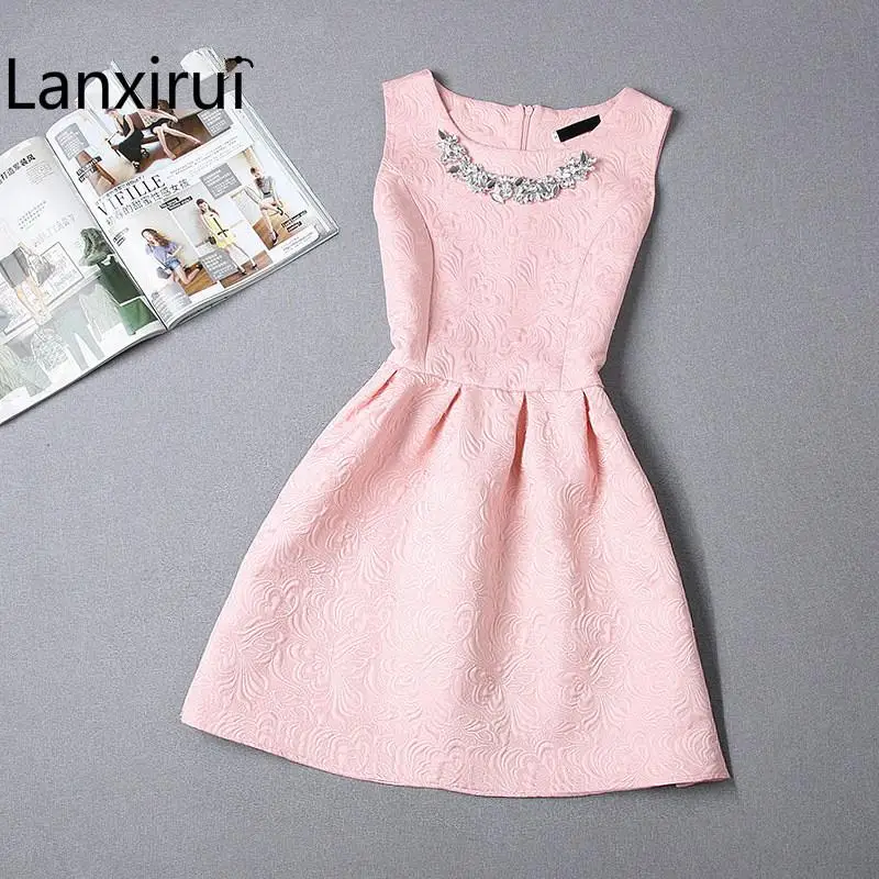 

Fashion women dress sleeveless vintage summer dress new arrival party dresses hot sale print dresses