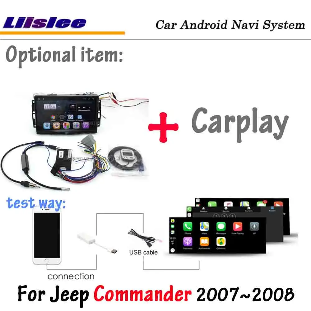 Liislee автомобиль Android 8,0 для Jeep Commander 2007~ 2008 стерео радио Carplay экран видео gps навигация Мультимедиа без DVD плеера - Цвет: machine add carplay