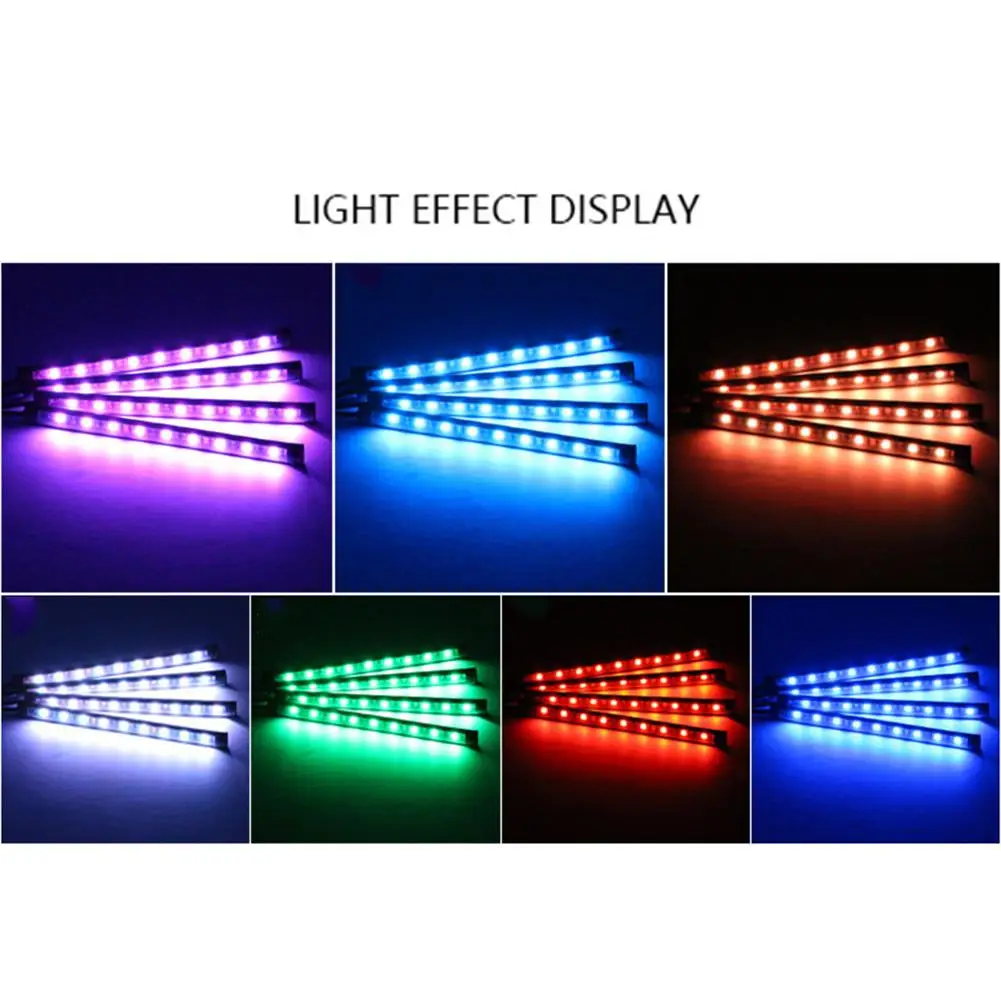 Автомобильные атмосферные огни 18LED 4 в 1 Интерьер 5050SMD приложение дистанционное управление 7 RGB ноги полосы света прикуривателя декоративная лампа