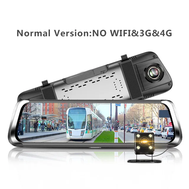 Normal Version 10 дюймов Android автомобильный видеорегистратор 4G, Wi-Fi, Автомобильный видеорегистратор full HD 1080P зеркало заднего вида ADAS gps навигации Bluetooth видео рекордер - Название цвета: Normal Version